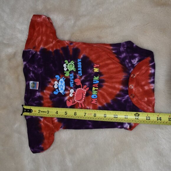 Baby Bodysuit Tee Montauk Shirt Size 12 Months Unisex Tie Dye Short Sleeve - Picture 3 of 5